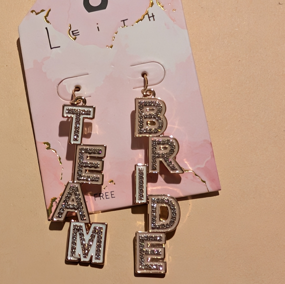 Gold 'Team Bride' Earrings